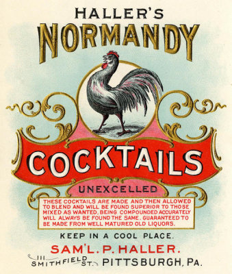 Department of the Interior. Patent Office. - Vintage Labels: Haller's Normandy Cocktails, 1901