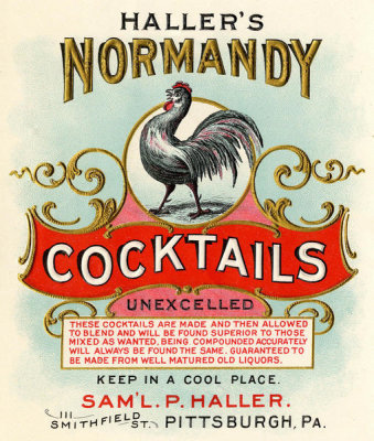 Department of the Interior. Patent Office. - Vintage Labels: Haller's Normandy Cocktails, 1901