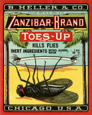 Department of the Interior. Patent Office. - Vintage Labels: Toes Up Fly Destroyer, 1921