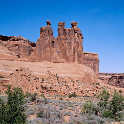 Carol Highsmith - "Three Gossips" formation, Arches National Park, Utah, 1980