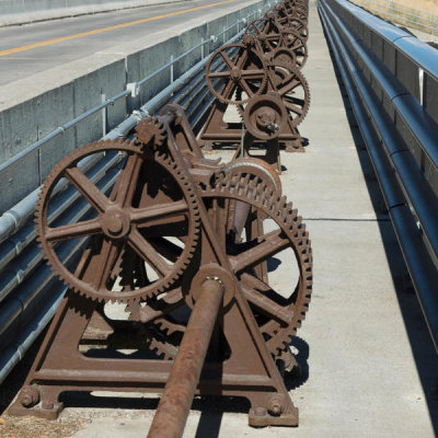 Carol Highsmith - Gears that open and close Jackson Lake Dam, a concrete and earth-filled dam in Grand Teton National Park in northwest Wyoming, 2015