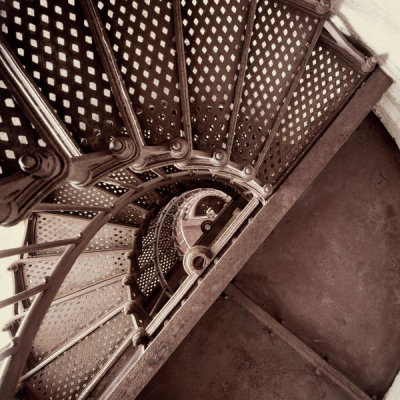 Carol Highsmith - Spiral staircase at Thirty Mile Point Lighthouse overlooking Lake Ontario in Golden Hill State Park, Barker, New York, 1980
