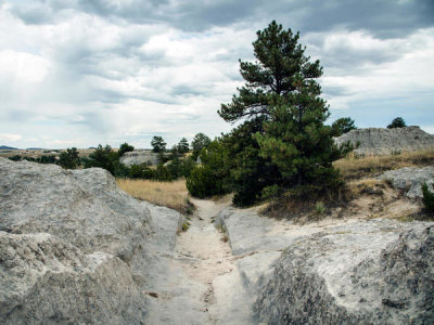 Carol Highsmith - A preserved site of wagon ruts of the Oregon Trail on the North Platte River, near Guernsey, Wyoming, 2015