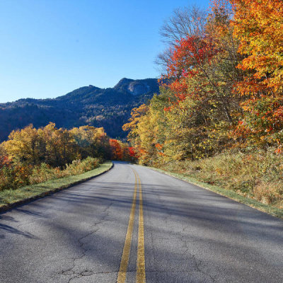 Carol Highsmith - Fall scene on a stretch of roadway along the southern reaches of the Blue Ridge Parkway, North Carolina, 2017