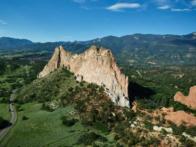 Carol Highsmith - Aerial view of red-rock formations at the Garden of the Gods, Colorado Springs, Colorado, 2016