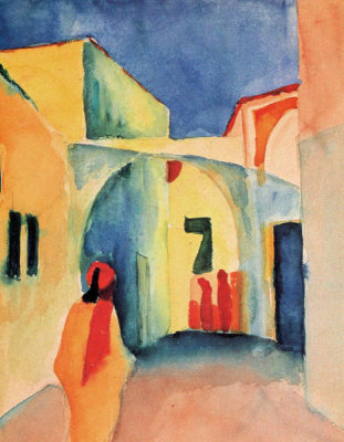 August Macke - View into a Lane (Blick in eine Gasse), 1914