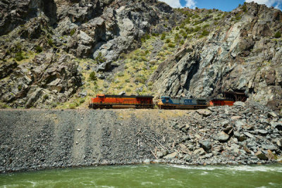 Carol Highsmith - A freight train emerges from a tunnel in north-central Wyoming, 2016