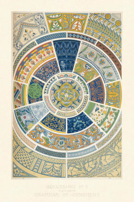 Owen Jones - Plate LXXVIII, Renaissance No. 5 from "The Grammar of Ornament", ca. 1856