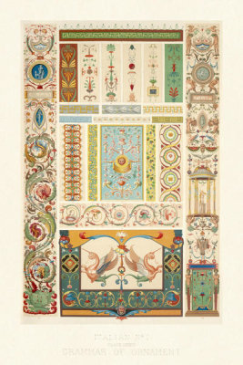Owen Jones - Plate LXXXVI, Italian No. 1 from "The Grammar of Ornament", ca. 1856