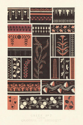 Owen Jones - Plate XXI - Greek No 7, from "the grammar of ornament", ca. 1856