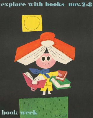 Paul Rand - Explore with books, Nov. 2-8. Book week, 1958