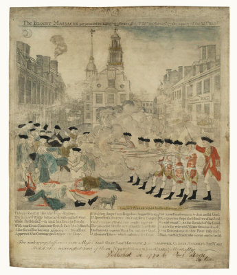 Paul Revere - The bloody massacre perpetrated in King Street Boston on March 5th 1770 by a party of the 29th Regt., 1770