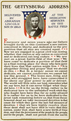M. T. Sheahan (publisher) - The Gettysburg address delivered by Abraham Lincoln Nov. 19 1863 at the dedication services on the battle field, 1909