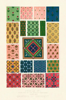 Owen Jones - Plate XLIV, Persian No 1, from "The Grammar of Ornament", ca. 1856