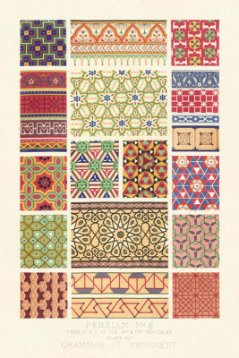 Owen Jones - Plate XLV, Persian No 2, from "The Grammar of Ornament", ca. 1856