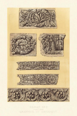 Owen Jones - Plate XXVII, Roman No 2, from "The Grammar of Ornament", ca. 1856