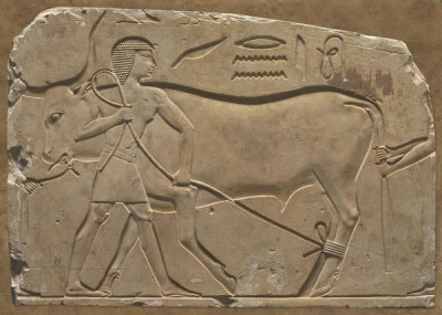 Unknown 7th Century BCE Egyptian Stonemason - Men Trussing an Ox, ca. 7th century BCE