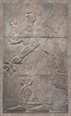 Unknown 9th Century BCE Assyrian Stonemason - Saluting Protective Spirit, ca. 9th century BCE