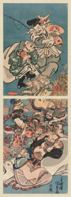 Utagawa Kunisada - Shichifukujin (The Seven Gods of Fortune) – Diptych, ca. 1830S