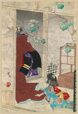 Taiso Yoshitoshi - Kuzu no ha (Kitsune leaving her child), ca. 1880s