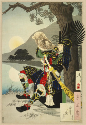 Tsukioka Yoshitoshi - Shizu Peak Moon - Hideyoshi. From the series: One Hundred Aspects of the Moon