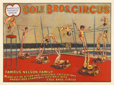 Erie Litho., & Ptg. Co. - Cole Brothers Circus: The Famous Nelson Family