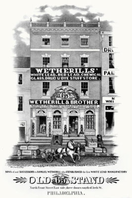 William H. Rease - Wetherill's White Lead, Red Lead, Chemical Glass, Drug & Dye Stuff Store, 1845