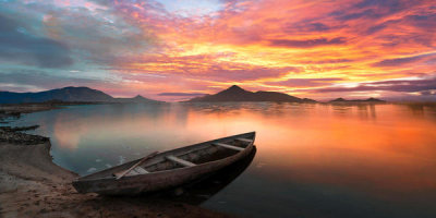 Pangea Images - Sunset on a lake, Scotland