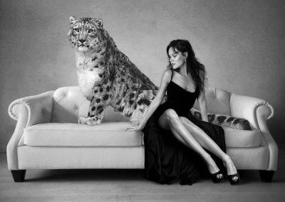 Julian Lauren - Snow Leopard and Lady, Paris