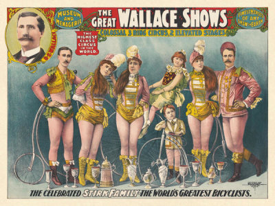 Courier Litho. Co. - The Great Wallace Shows Circus: Stirk Family Bicyclists, 1898