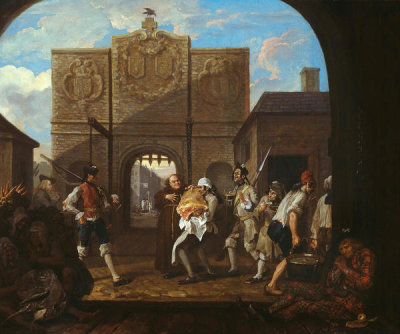 William Hogarth - O the Roast Beef of Old England (The Gate of Calais), 1748