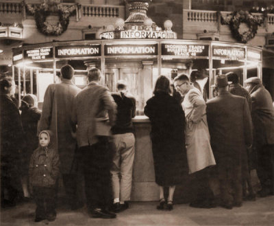 Angelo Rizzuto - Information booth at Grand Central Terminal, New York City, 1957