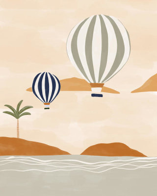 Ivy Green Illustrations - Airballoons In Dessert