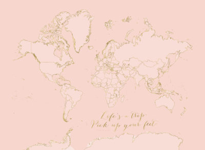Rosana Laiz Blursbyai - Inspirational pink and gold world map
