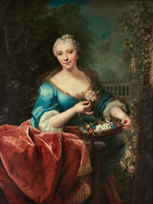 Jean Raoux - Portrait of a Lady with Flowers, 18th Century