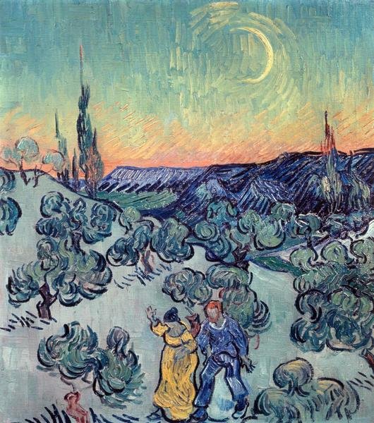 Vincent Van Gogh The Stroll, Evening Art Print Global Gallery